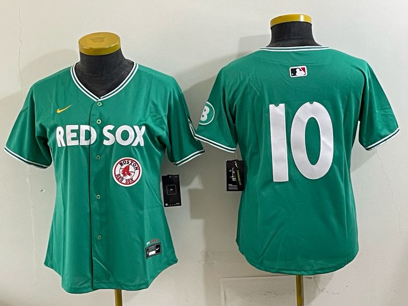 Youth 2025 Boston Red Sox #10 No Name Drak Green Joint Name Nike MLB Jersey 07->youth mlb jersey->Youth Jersey